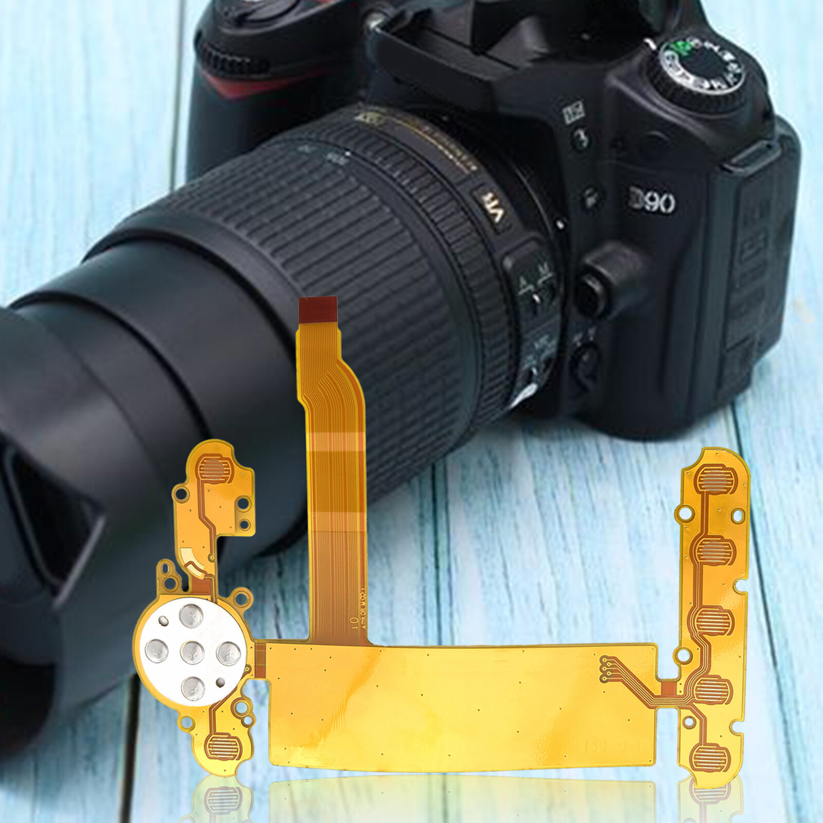 Baicai Bo Mạch Chìa Khóa Nhà Bếp Cáp Dẻo Nắp Lưng Sau FPC SLR Chuyên Nghiệp Bo Mạch Phím Cáp Dẻo Phụ Kiện Sửa Chữa Cho Nikon D90 Nút Bàn Phím Nhỏ Gọn