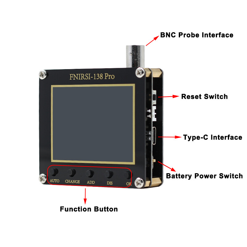 FNIRSI 138pro 800VPP Mini Cầm Tay Máy Hiện Sóng Kỹ Thuật Số Điện Tử Bộ Dụng Cụ Học Tập Mét Với Đầu Dò P6100
