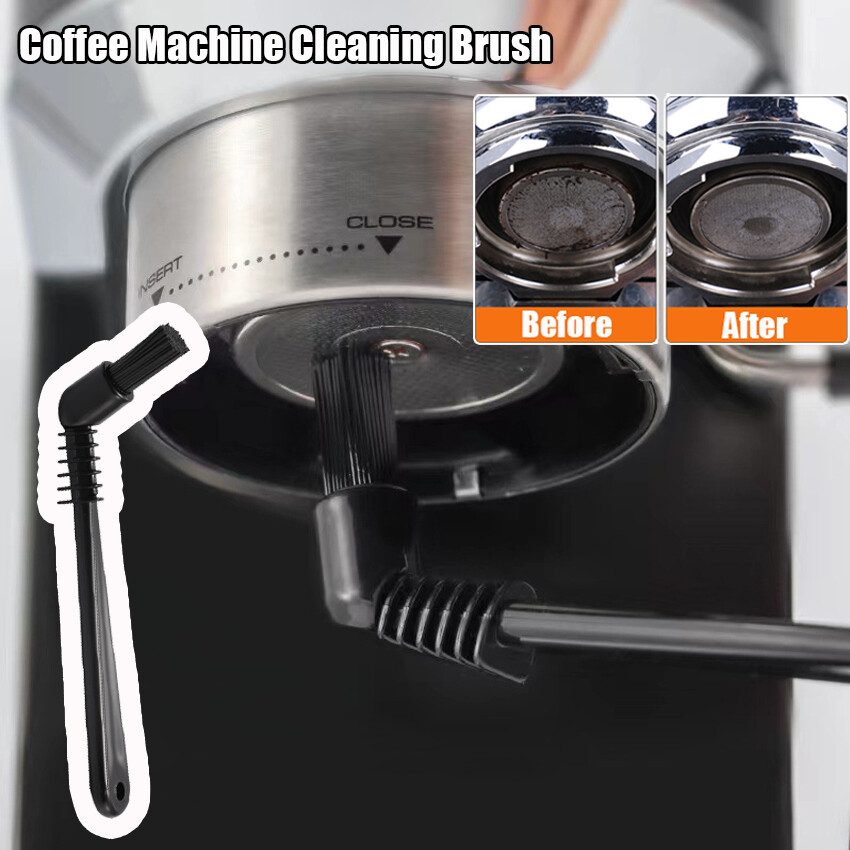 1Pc Coffee Machine Cleaning Brush Soft Hair Plastic Brush Grinder Cleaning Brush Bar Double Head Brewing Head Cleaning Brush
