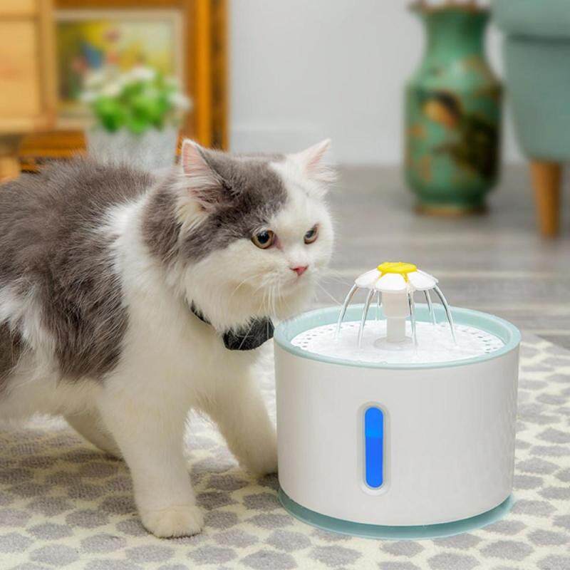 Đài Phun Nước Mèo Cưng Tự Động Led Điện USB Chó Mèo Pet Mute Máng Ăn Uống Bát 2.4L Máy Phun Nước Uống Cho Thú Cưng