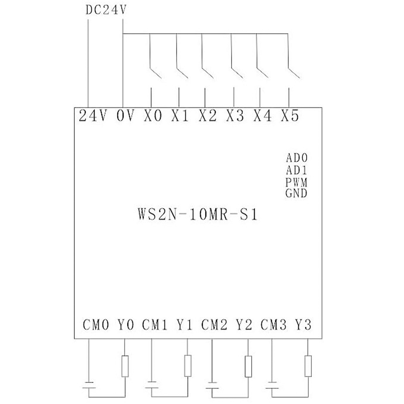 PLC Controller DC 24V 5A PLC Industrial Control Board Programmable Logic Controller Relay Output For WS2N-10MR-S1 Electric Components