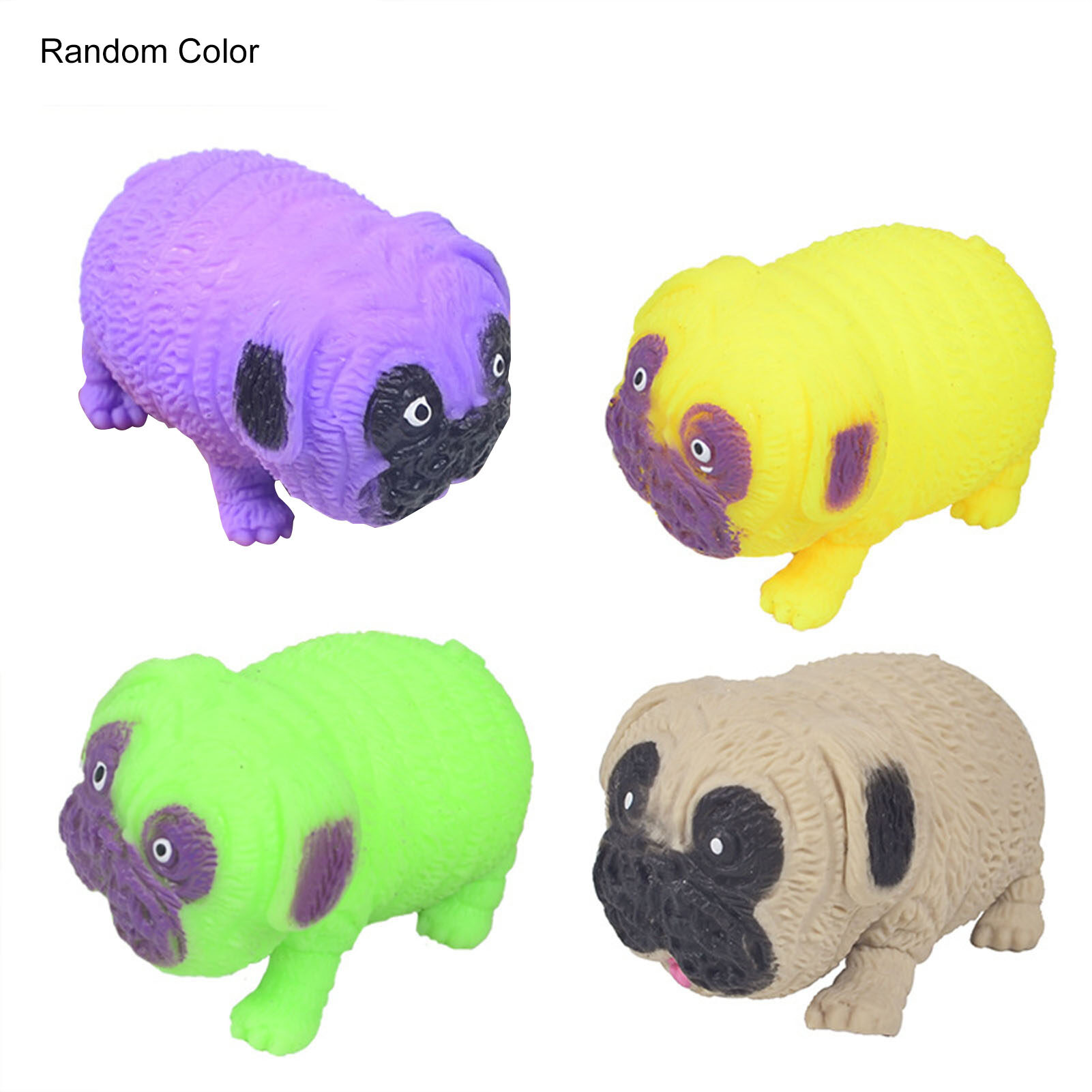 Microgood Decompression Toy Slow Rebound Multifunctional TPR Rubber Pug Dog Squeeze Fidget Toy for Girls Functional Stress Reliever
