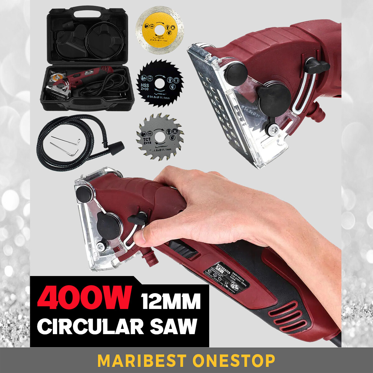 SMD 100015 400W 12mm Multifunctional Mini Electric Circular Saw