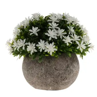 Perfk Colorful Artificial Mini Potted Plants Fake Gypsophila Grass