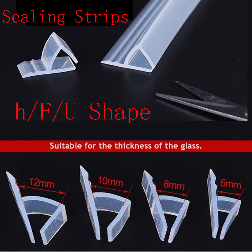 1M 6-12mm F U h Shape Bathroom Accessaries Home Improvement Bath Screen Silicone Rubber Glass Door Weatherstrip Seal Strip Window Seal Sealing Strips