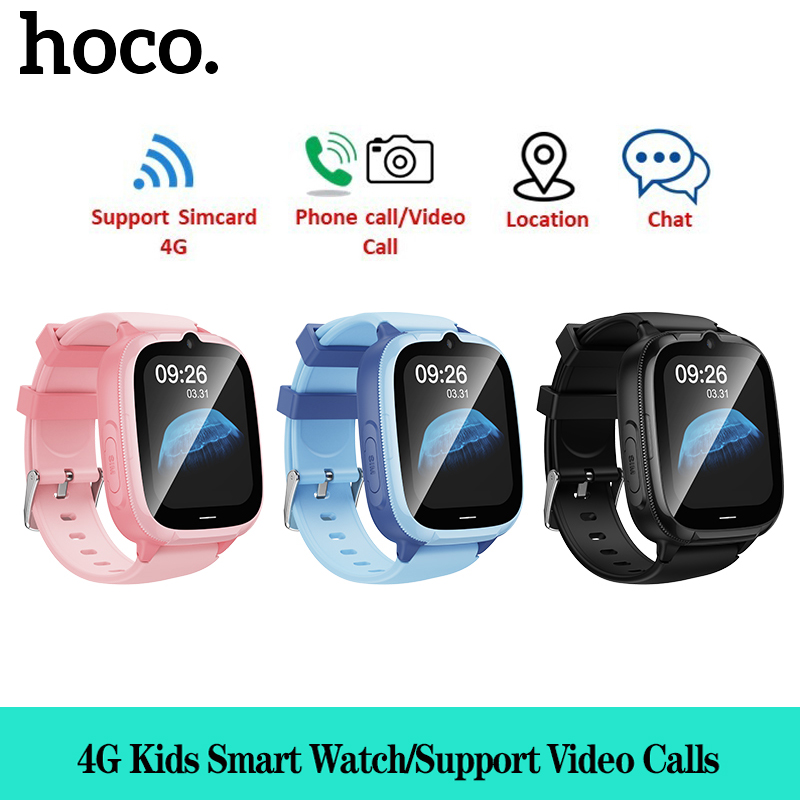 【Support Vietnamese】HOCO Y106 Kids Smart Watch Boy Girl Universal 1.83 inches 4G SIM LBS+WiFi Video Call SOS Children Phone Watch GPS Tracker IP67 Waterproof Kids Smartwatch Children Gifts