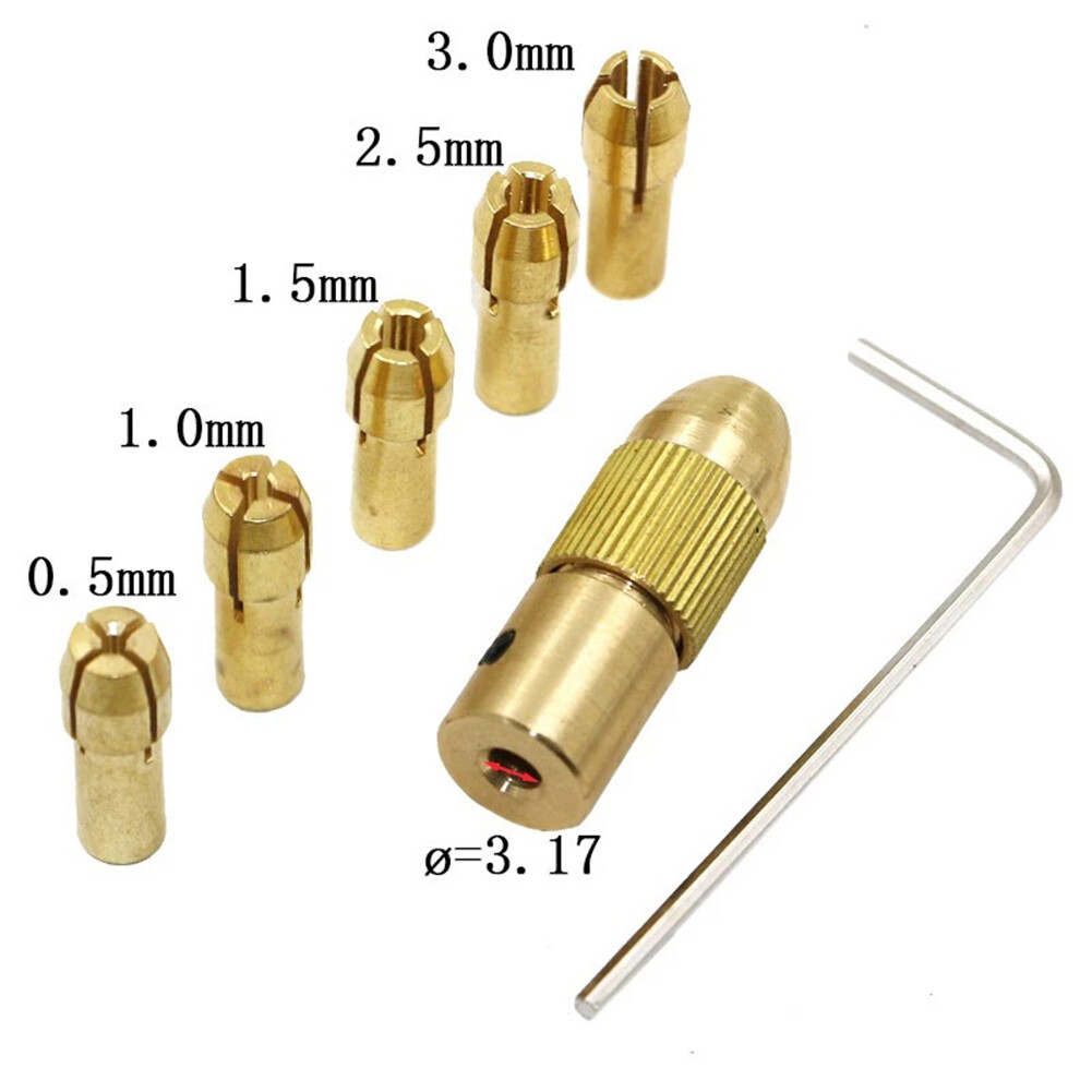 Bộ 7 Cái Đầu Kẹp Mũi Khoan Mini 0.5-3.0Mm Đầu Chuyển Đổi Đầu Kẹp Xoắn Siêu Nhỏ Với Cờ Lê Lục Giác