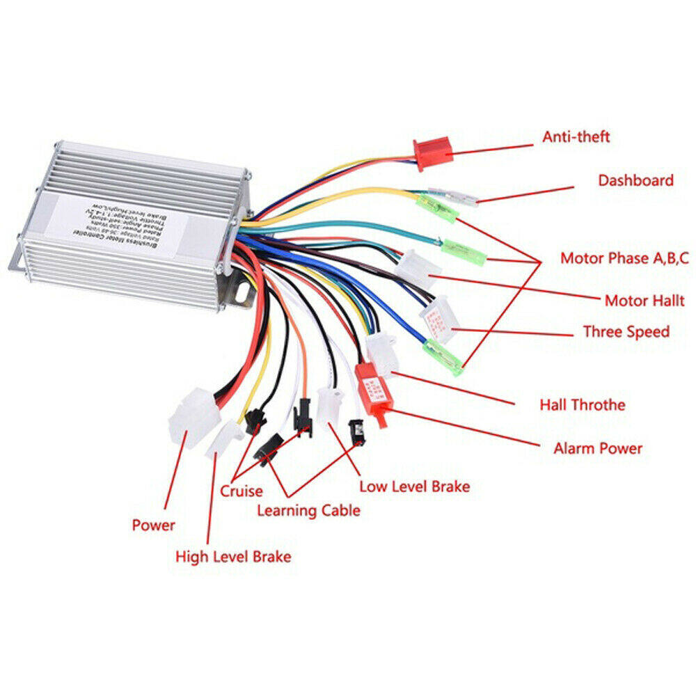 36V/48V Controller Electric For Bicycle DC Motor 350W