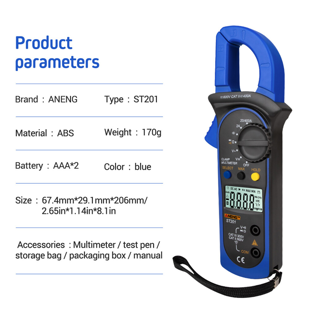 Blesiya St201 Digital Multimeter Clamp Ammeter Transistor Tester Voltage Tester
