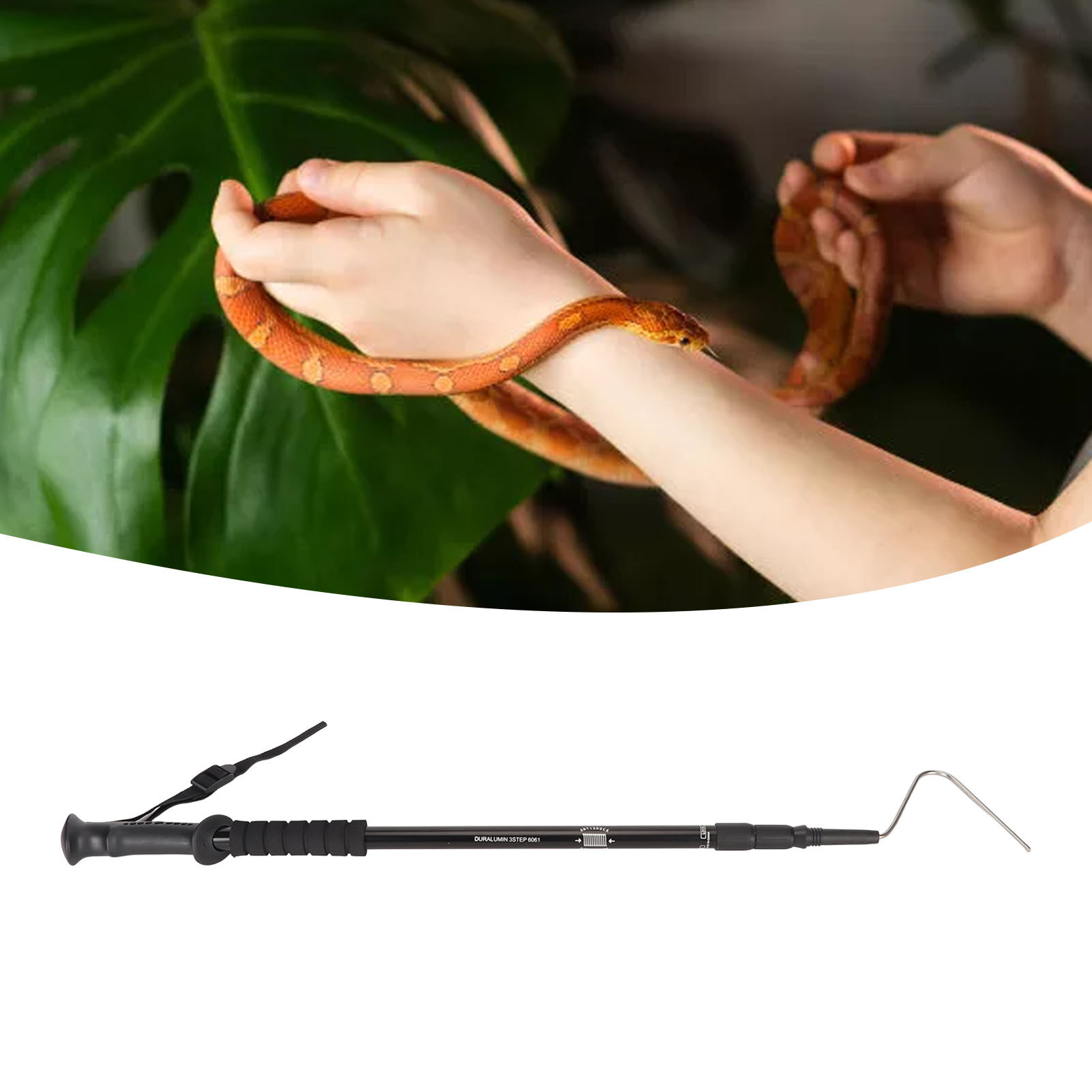 REPTI ZOO Portable Mini Snake Hook Collapsible Stainless Steel Snake T