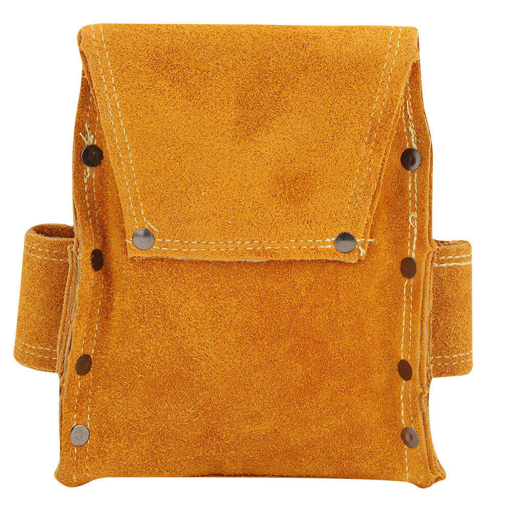 Tool Waist Storage Bag Work Apron Durable Cowhide Construction Portable Multifunctional Hardware Tool Storage Ginger Color