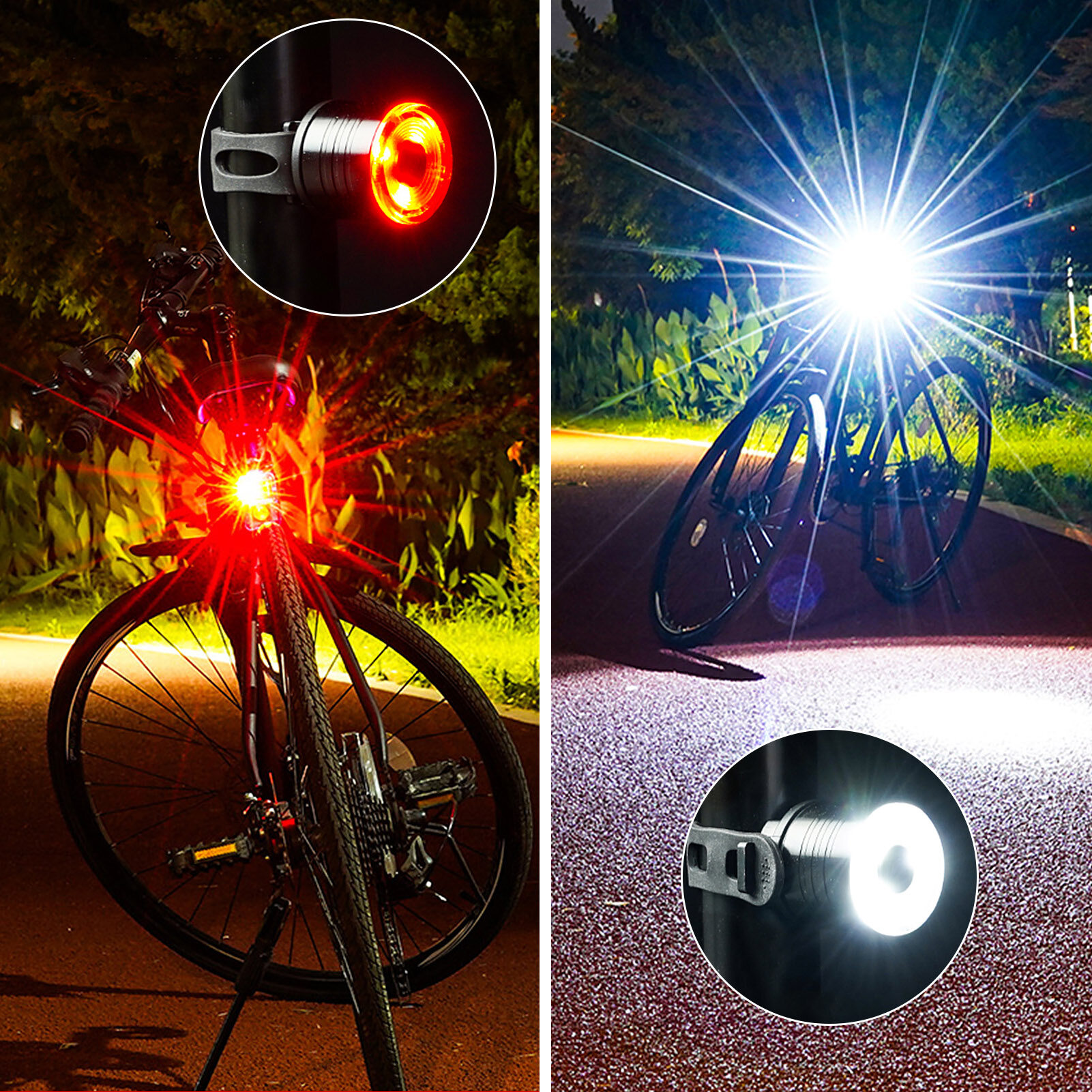 Bike Light Bicycle Headlight Tail Light Waterproof Cycling Handlebar Light Front Light Rear Bright Light