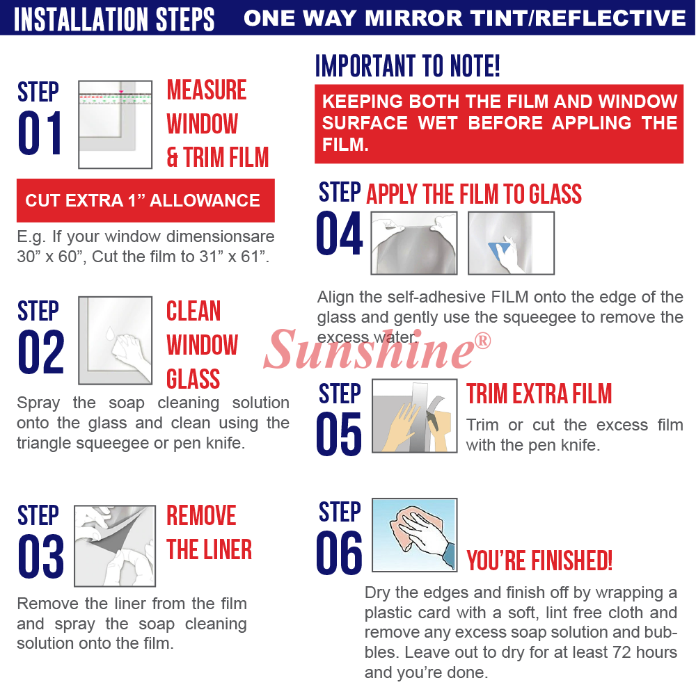 Anti Fade UV Protection Window Film Tint Clear 61 cm to 152 cm