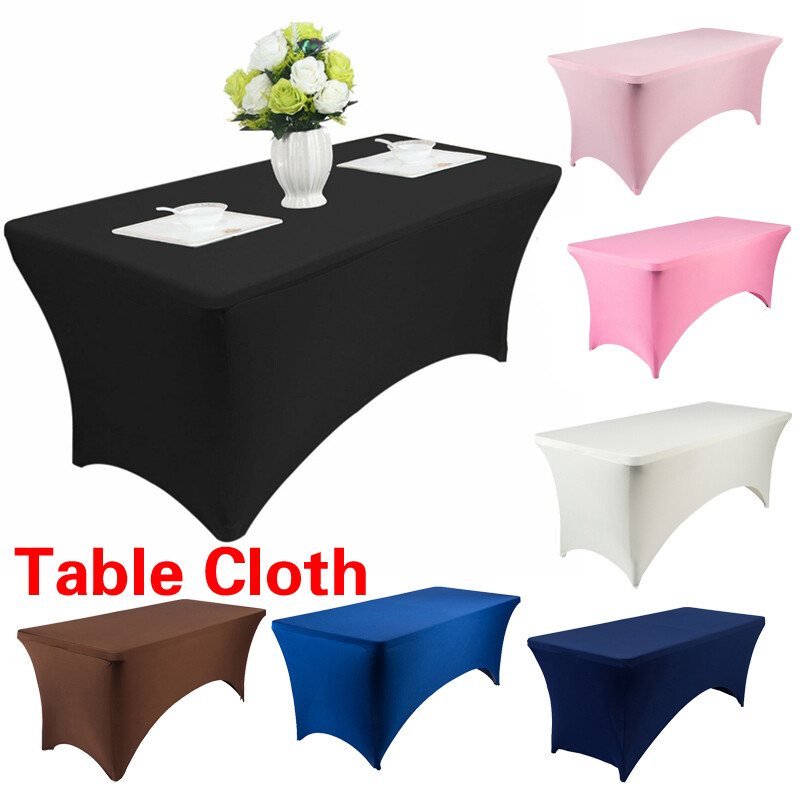 Jhj0  1PC  4\6 FT Rectangular Elastic Spandex Tablecloth Table Cover Hotel Decor Stretch Wedding Dining Decor for Elegant Party