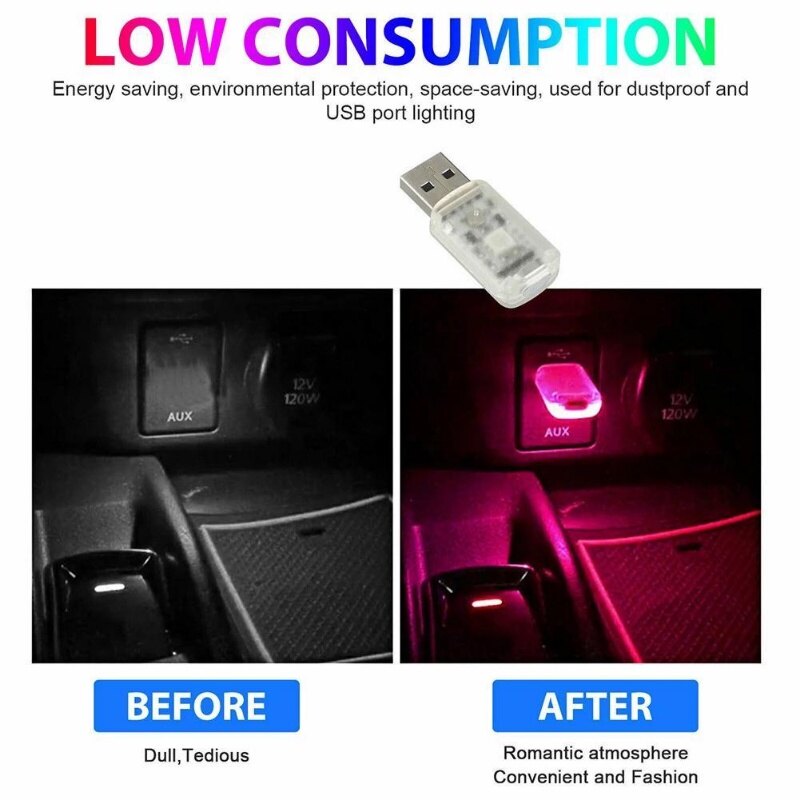 Portable USB LED Atmosphere Light Finger Touch Sensor Car Interior Light Colorful Auto PC Computer Decorative Night Light