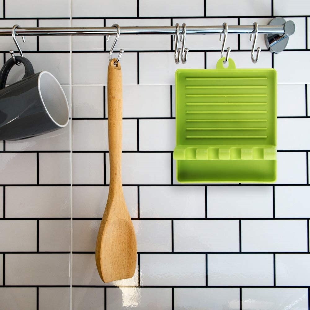 Kitchen Spoon Holder Pot Lid Rack Fork Spatula Storage Rack Cooking Dish Spoon Stand Kitchen Storage Shelf Organizer Accessories  ELEGANT