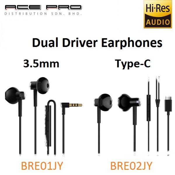 Xiaomi Mi Dual Driver Earphones 3.5mm BRE01JY Type C BRE02JY