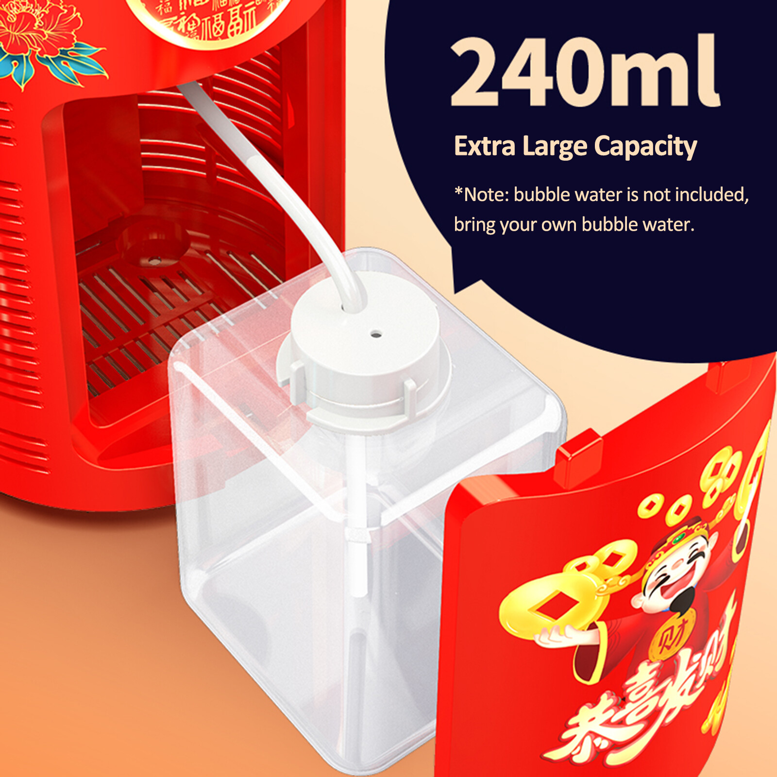 [Likelyhood] 50/240ML 2024 Dragon Year Automatic Bubble Machine Simulation Firecrackers Sound Children's New Year Music Toys Lighting Bubbler With LED Lights New Year Gift 新年发光烟花声泡泡机 儿童过年玩具 新年礼物
