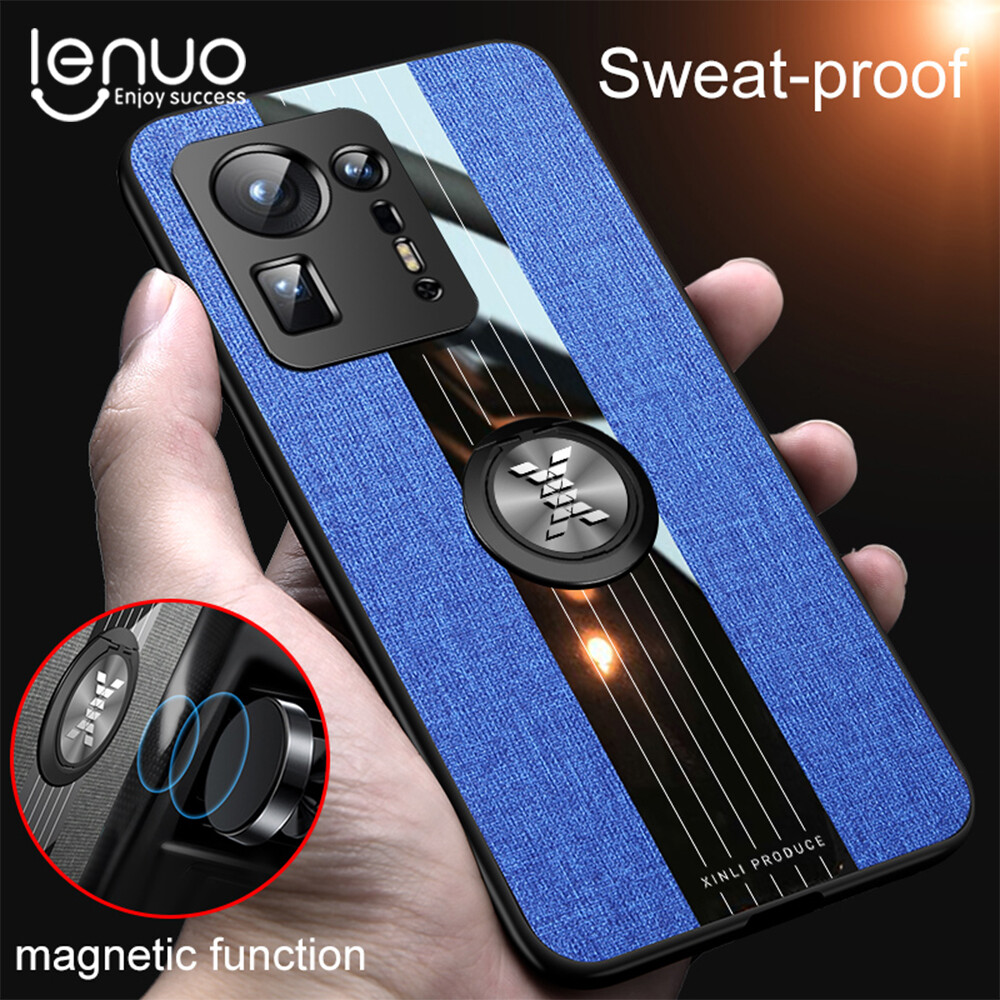 Lenuo phone case for xiaomi mix 4 mi max 3 mi max 2 case luxury bracket ring stand soft tpu leather back cover