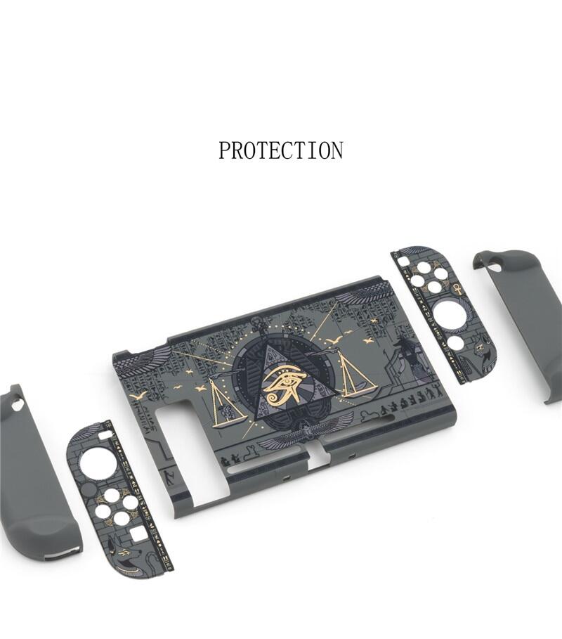 Nintendo Switch Vỏ Cứng Màu Đen Pharaoh Ai Cập Bí Ẩn Vỏ Lưng Cho NS Switch Phụ Kiện Trò Chơi