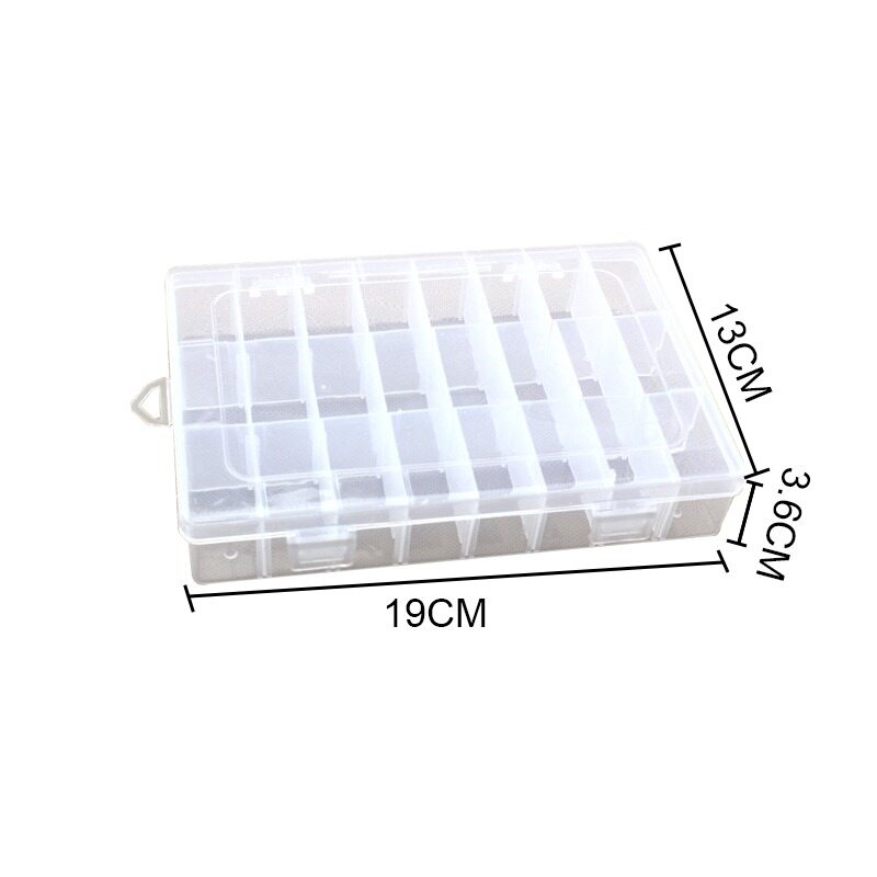 Practical 24 Grids Compartment Plastic Storage Box Jewelry Earring Bead Screw Holder Case Display Organizer Container