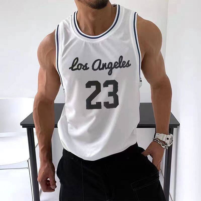 Basketball suit vest men's jersey new mesh quick-drying sports trend vintage jersey training fitness No. 23