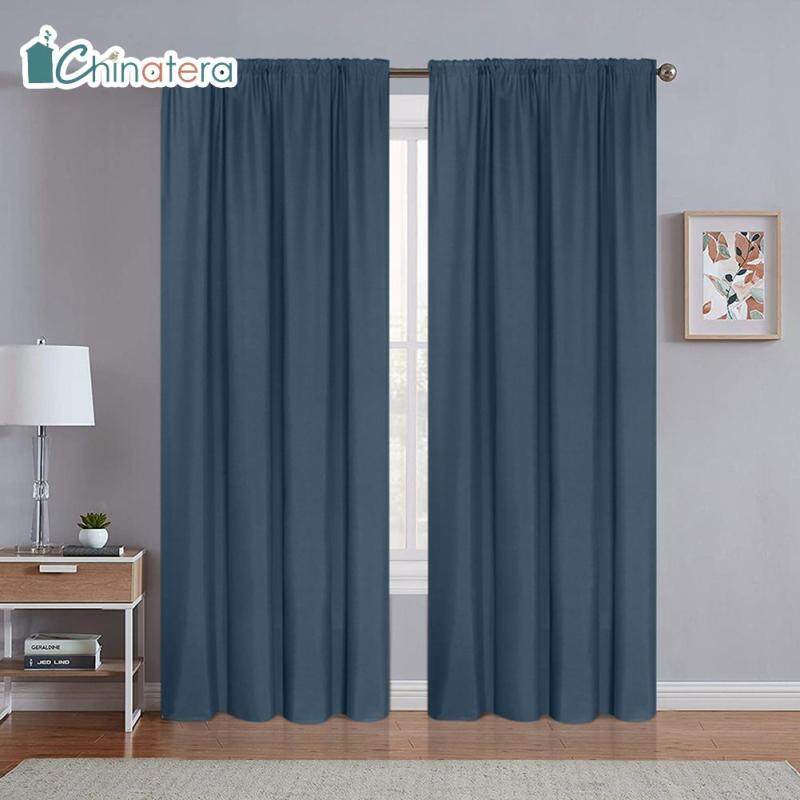 Rèm Cửa Sổ Vải Lanh Chinatera, 1 Chiếc, Rèm Cửa Sổ Vải Tuyn Mỏng, Màu Xanh Hải Quân, Hiện Đại, Phong Cách Bắc Âu, Trang Trí Phòng Khách, Phòng Ngủ