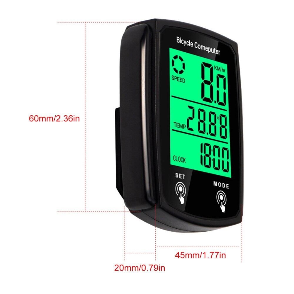 Wireless Meter Bicycle Computer Speedometer Waterproof Bike Kilometer Counter Temperature Display Cycling Odometer Stand