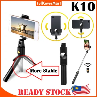 [Ready Stock]K07 / K10 360 Bluetooth Selfie Stick Integrated 3 in 1 Monopod Tripod for IOS and Android