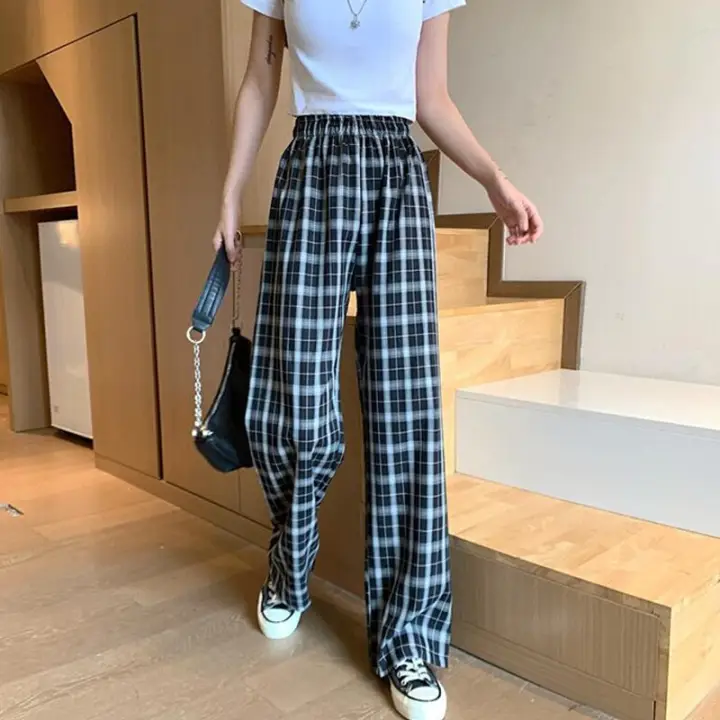 blue checkered jeans