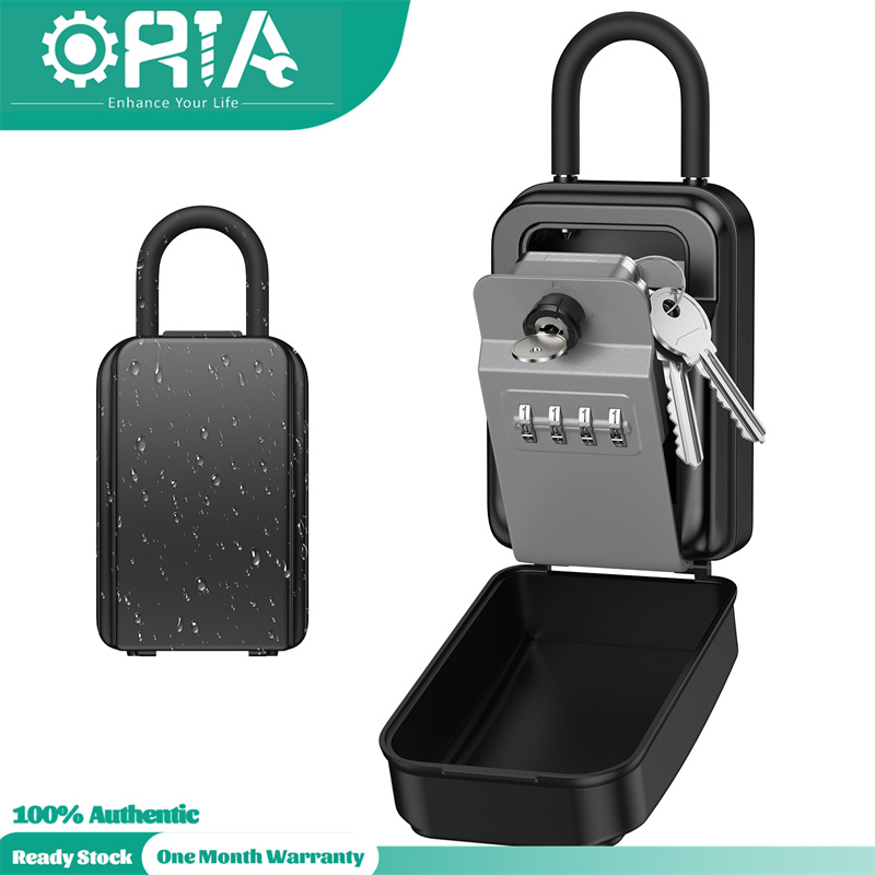 Lock Box For Keys With Code 1pc (Black) Wall Mounted Security Key Box ...