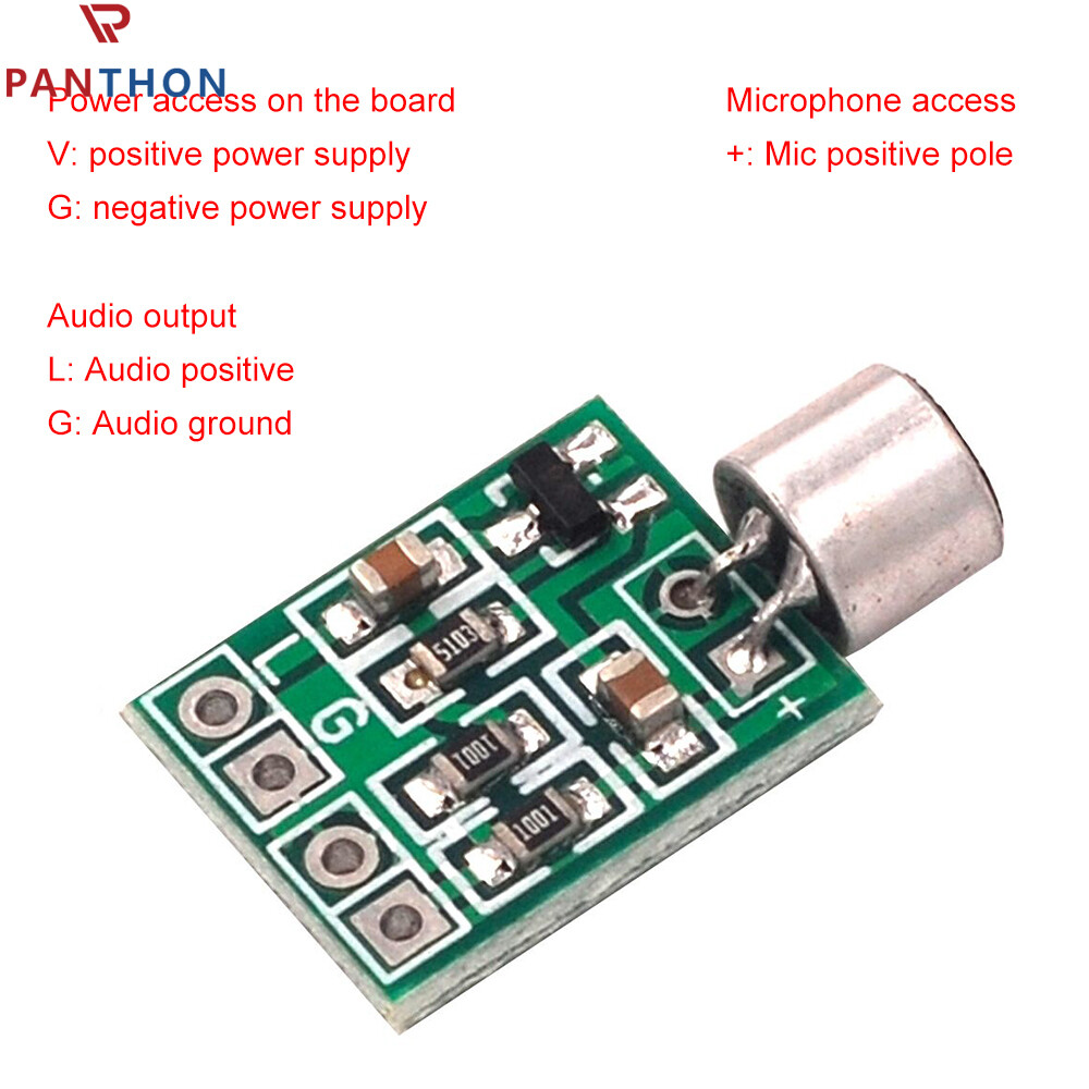 PANTHON Small Microphone Accessories Mini Microphone Audio Microphone Module Pickup Amplifier Circuit Module Microphone Circuit Board