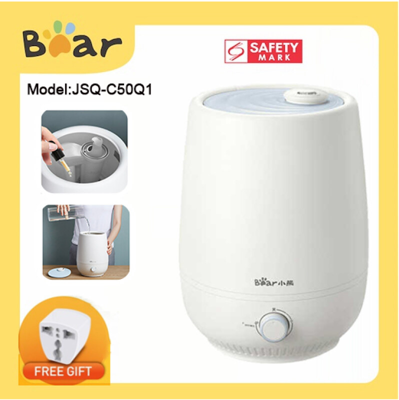 Bear JSQ-C50Q1 Humidifier Household Mute Bedroom Pregnant Women and Babies Purify Air Small Aromatherapy 4.5L Large Mist Sprayer Singapore