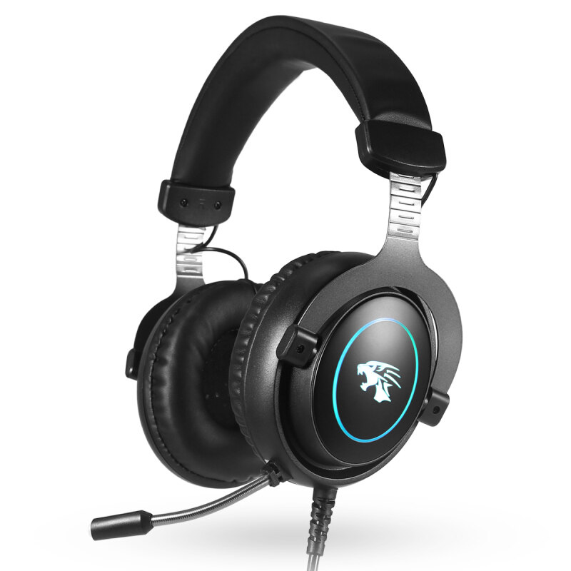 niceEshop V9000 horse racing lighting effects 7.1USB interface game headset built-in microphone headset headset Jedi survival game headset Singapore