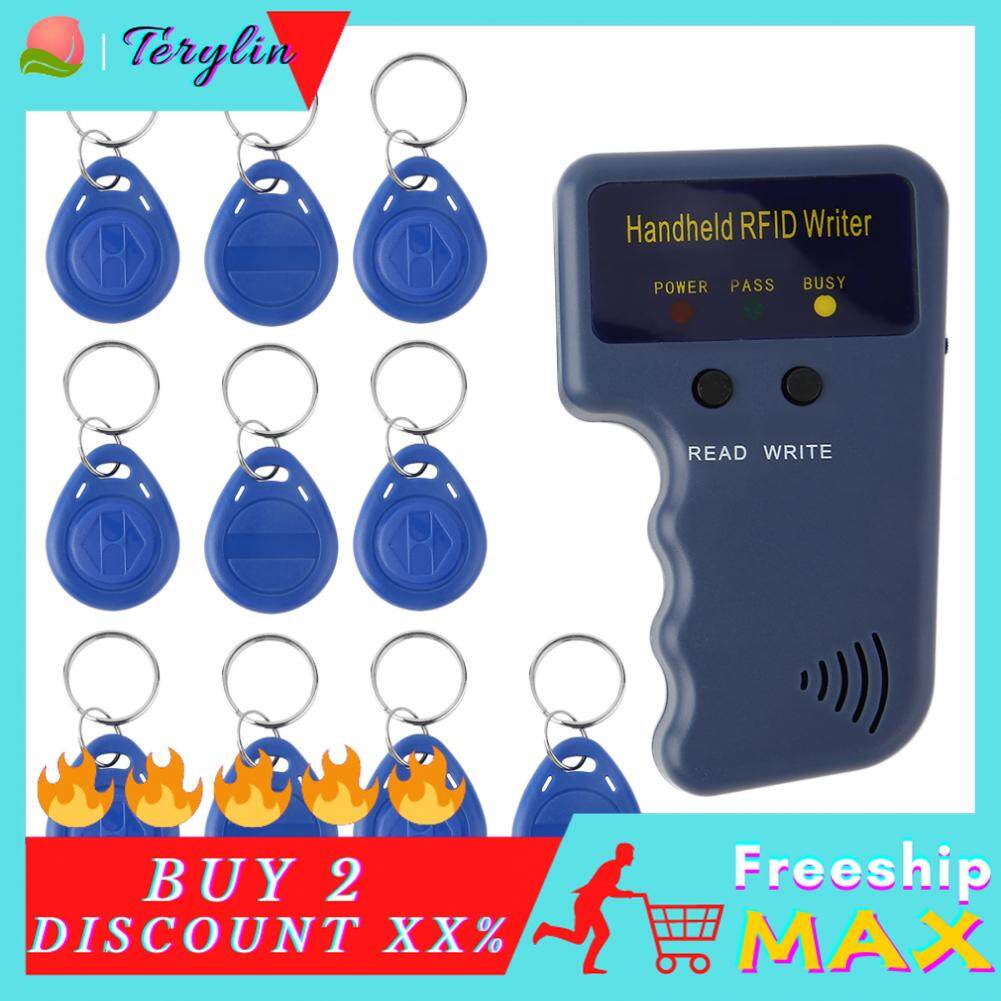 Terylin RFID Copier Duplicator Programmer Reader 10Pcs Rewritable ID Keyfobs Tags Card
