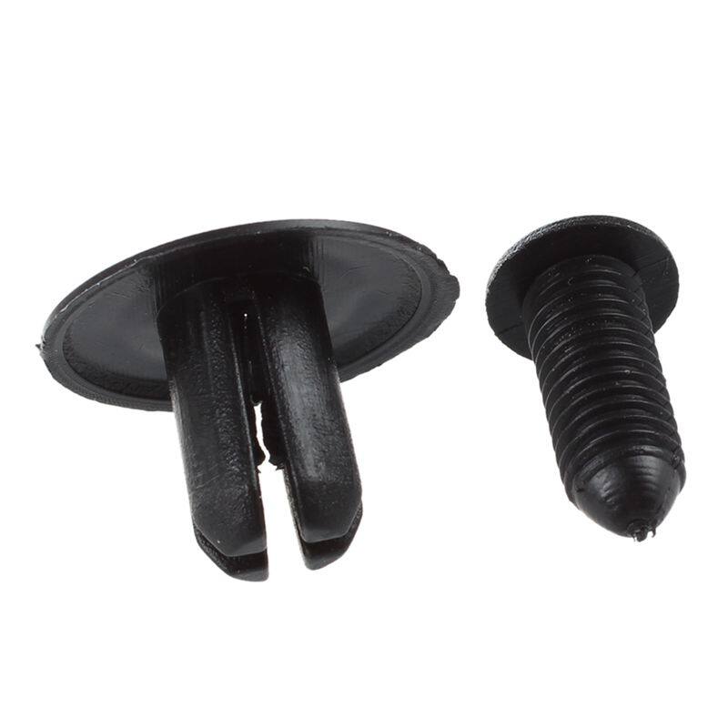 20 Pcs 8mm Hole Push in Expanding Screw Panel Clips Plastic Rivet Black HardyBblythevDcAo