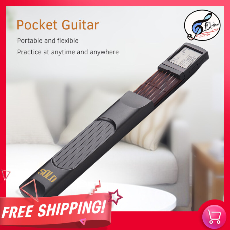 Pocket Guitar 6 Dây Hợp Âm Huấn Luyện Viên Dân Gian Guitar Công Cụ Thực Hành Tiện Ích 6 Phím Đàn Với Màn Hình Biểu Đồ Hợp Âm Xoay Cho Người Mới Bắt Đầu Thực Hành Ngón Tay