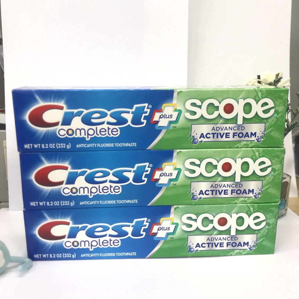 Toothpaste American crest [HCM] Complete plus Scope /3D White/brilliance G 116/158G/232g toothpaste White Teeth Toothpaste Bad breath-valadin