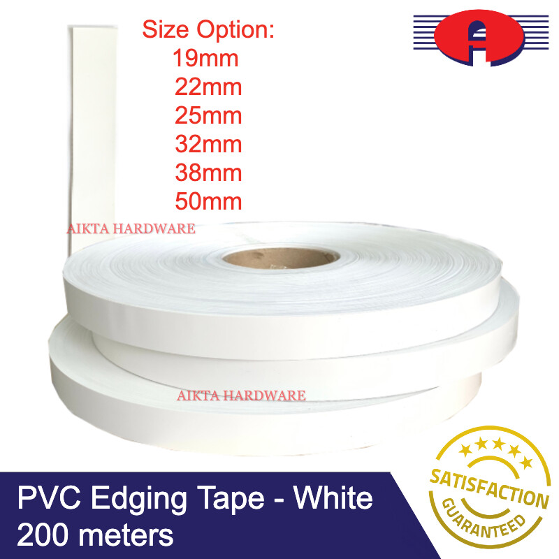 PVC EDGING TAPE WHITE MATT FINISH PVC EDGING BAND PVC PUTIH 19MM 22MM