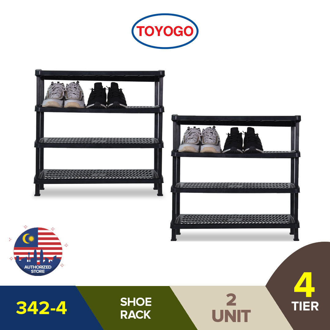 TOYOGO 4 Tier Shoe Rack Shoe Organizer Living Room Organization Home Living Shoe Storage Shoe Tower Shelf Organizer Cabinet Rack Utility Rack 342 4 Rak Kasut Lazada