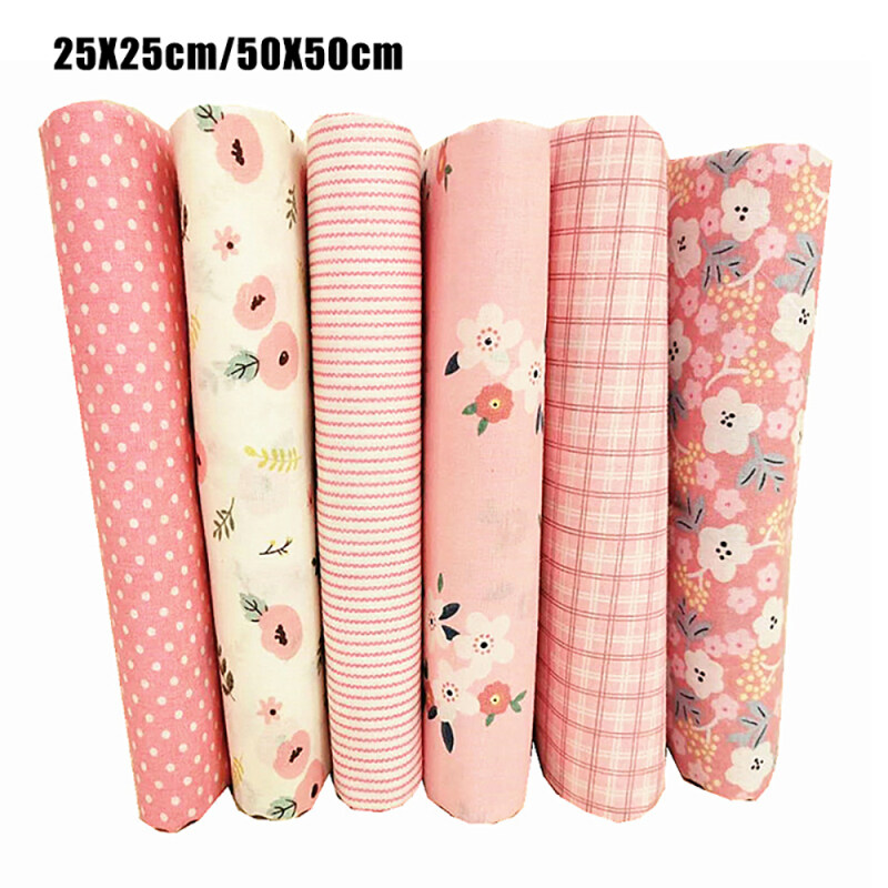 6 Miếng Vải Cotton Tạo Hình Hoa Tự Làm, 6 Miếng 25/50Cm, Cắt Sẵn Phần Tư Làm Bằng Tay