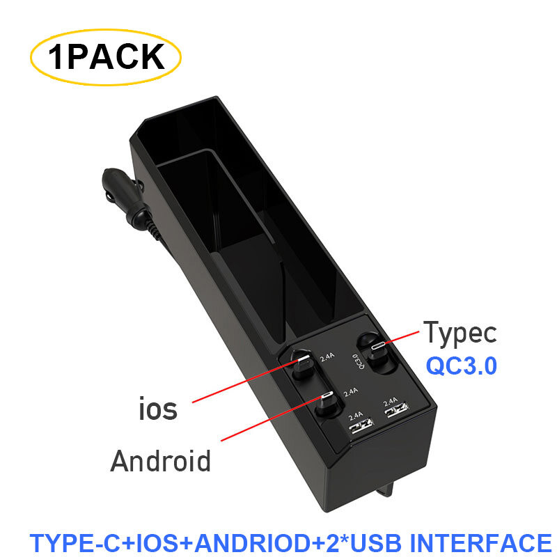 Car Seat Gap Storage Box Car Organizer with Charging Port Tidying Accessories