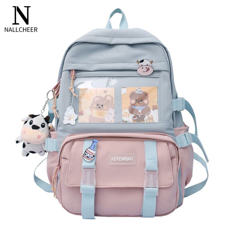 NALLCHEER New contrast color backpack college student backpack large capacity middle school student schoolbag