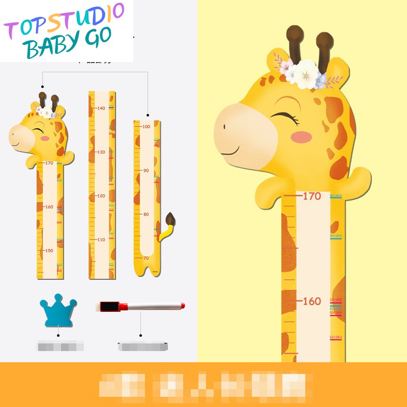 (Cle)Topstudio BabyGo Cartoon Removable Baby Playmat Height Measuring Artifact Wall Sticker Recordable Height Ruler
