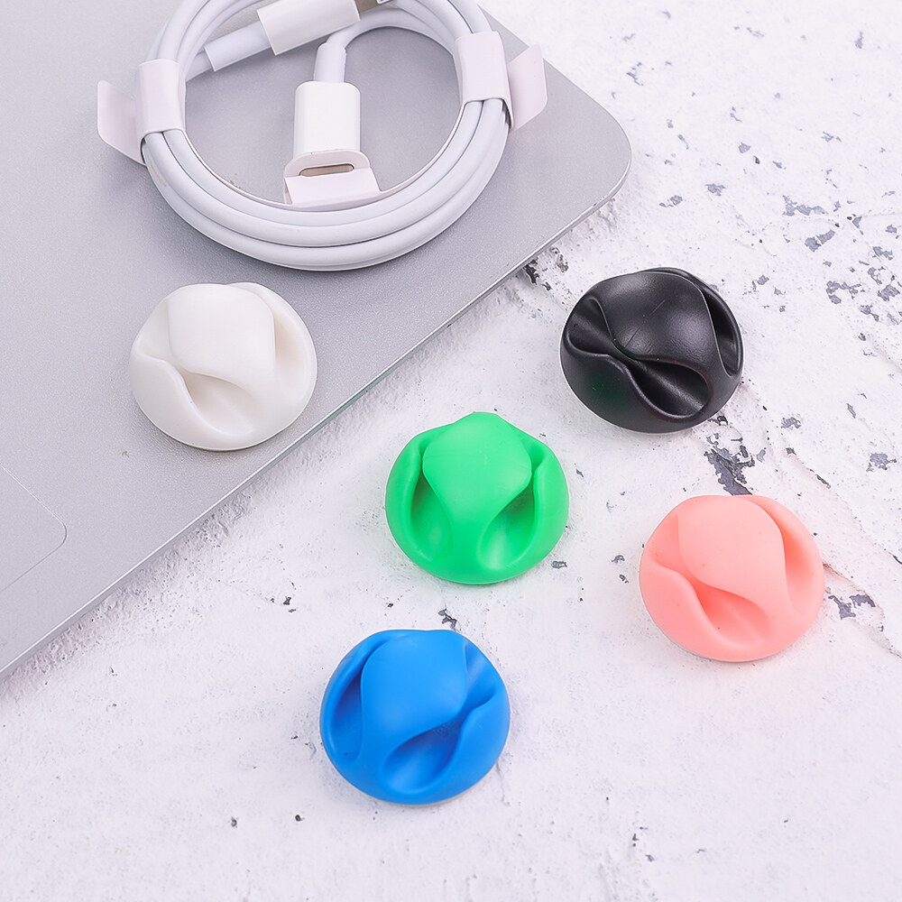 Cable Organizer Silicone USB Cable Winder Flexible Cable Management Clips for Mouse Earphone Holder