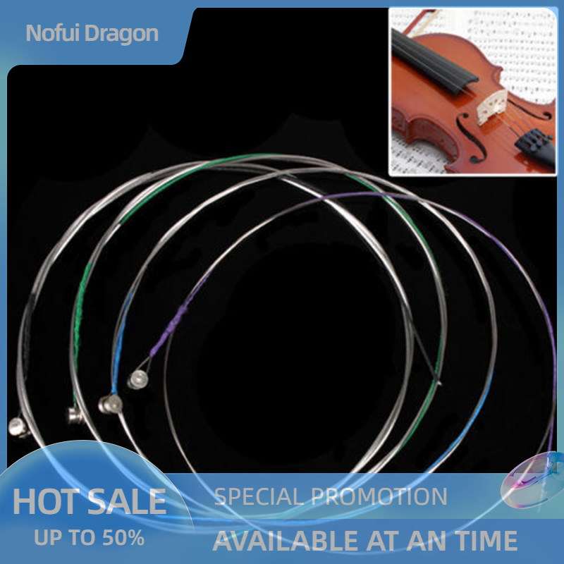 Nofui 1 bộ dây đàn violin Bộ lõi thép E A D G thay thế cho 3/4 4/4 Kích thước phổ biến