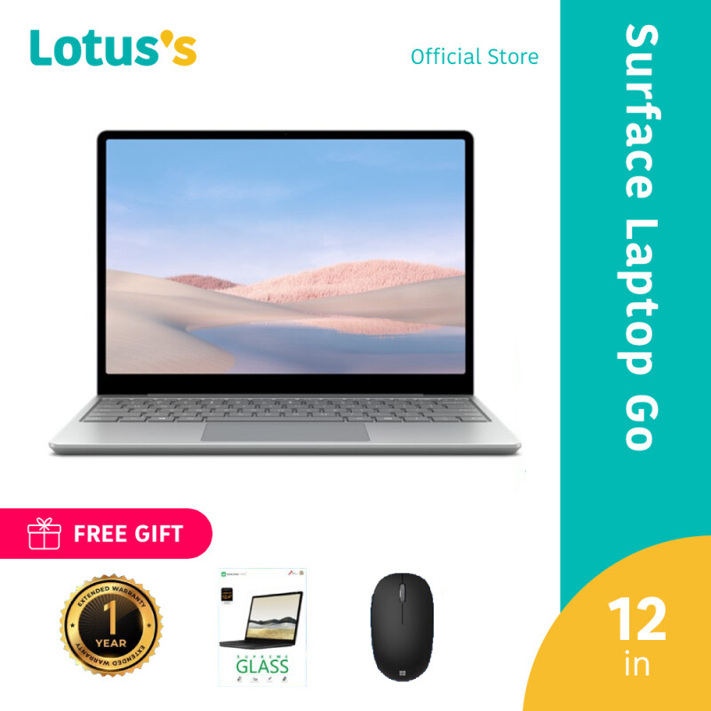 Microsoft Surface Laptop Go (THJ-00018) 12 i5/8GB/256GB Platinum + Ext. Warranty + Bluetooth Mouse (Random Color) Malaysia
