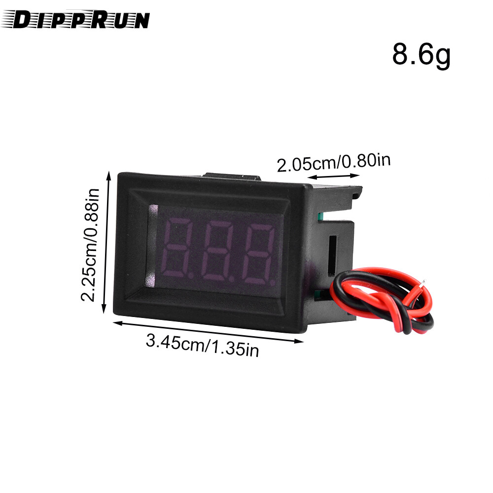 DIPPRUN 0.36 Inch DC 30V Digital Voltmeter Voltage Tester Gauge LED Display 3-wire Volt Meter for Car Motor Panel Mount