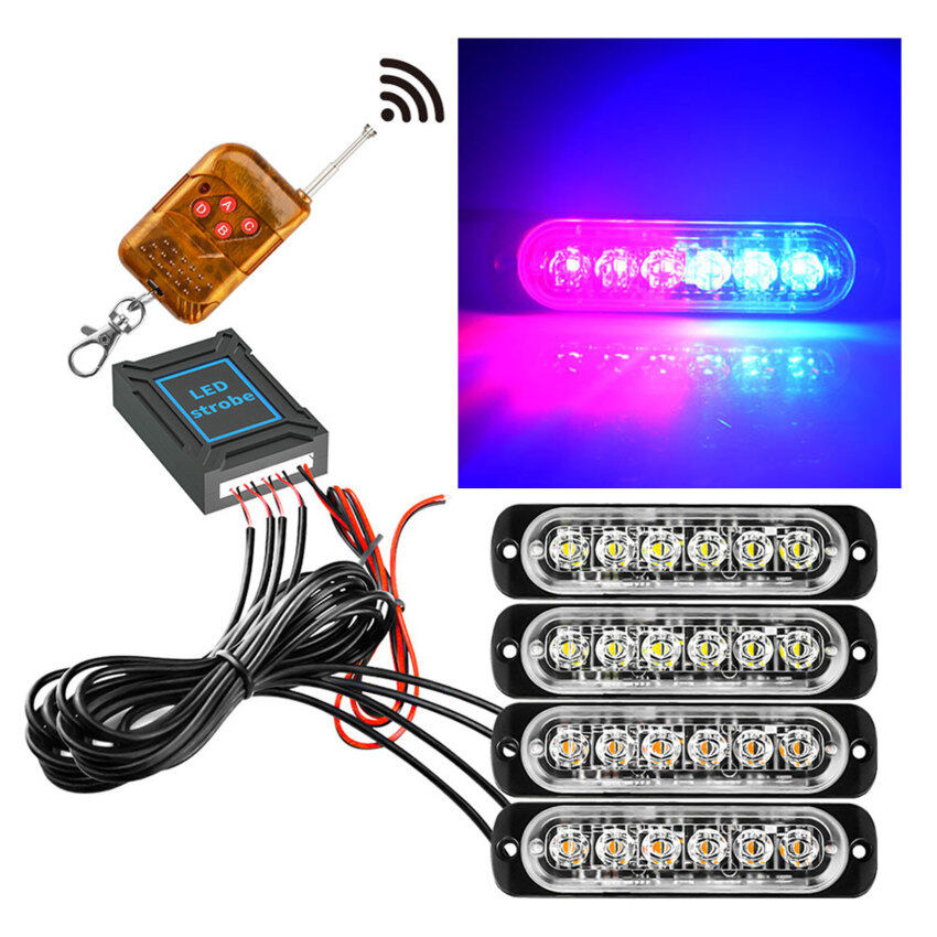 24 Led Wireless Car Emergency Strobe Light Flash 12v Led Truck Trailer