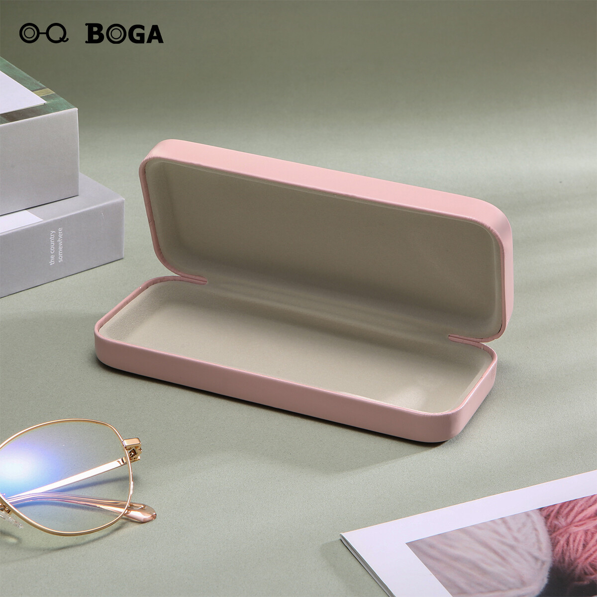 OQ BOGA 7 Colors Leather Texture Fashion Portable Unisex Hard Shell Eyewear Cases Men Women Sunglasses Eyeglasses Protective Box